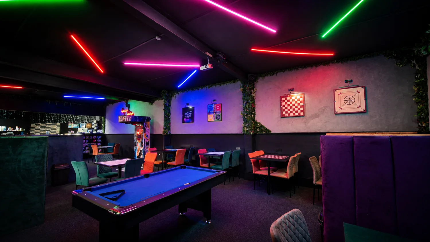 Pool table at The Board Game Cafe